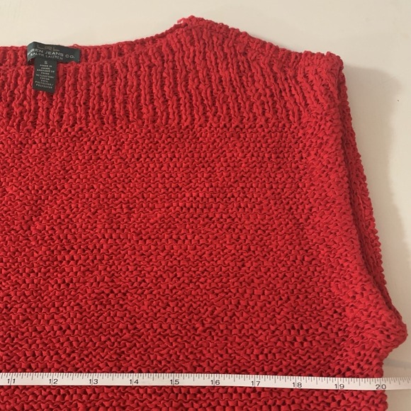 Ralph Lauren Womens Chunky Knit Sweater Top Size Small Red Preppy Holiday - Picture 8 of 9